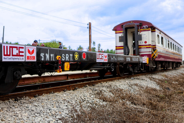 Test run of bogie container flat wagon (BCF)