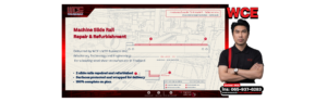Machine slide rail repair by WCE MTE (AI-assisted concept illustration)